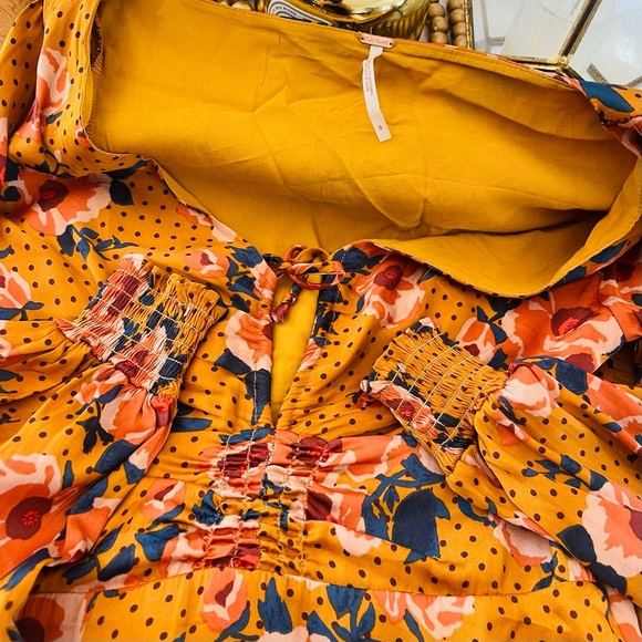 Free People Floral Mustard Dress - Picture 11 of 13